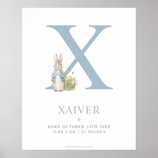 Poster Peter Rabbit | Personalized Letter X (Frente)