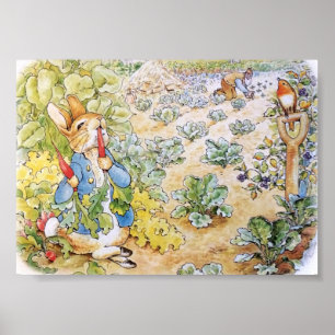 Poster Peter the Rabbit Comendo Cenouras
