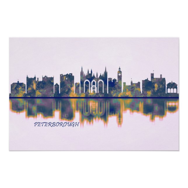Pôster Peterborough Skyline (Frente)