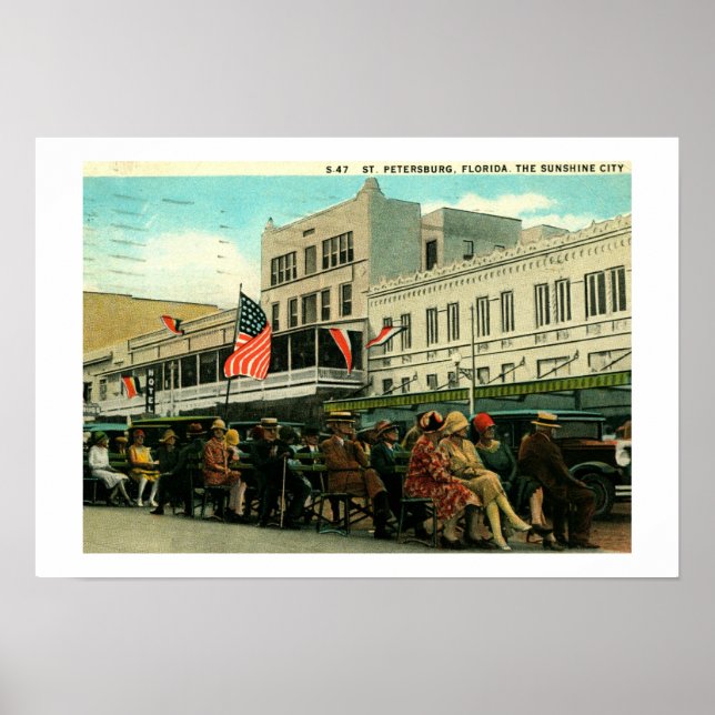Pôster Petersburg, Flórida Vintage (Frente)