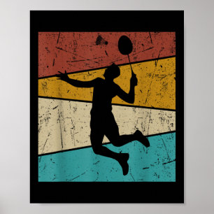 Poster Petisco de peteca de badminton vintage retrô para 