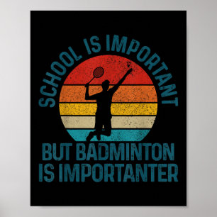 Poster Petisco de Xadrez de Badminton Antigo Presente Div