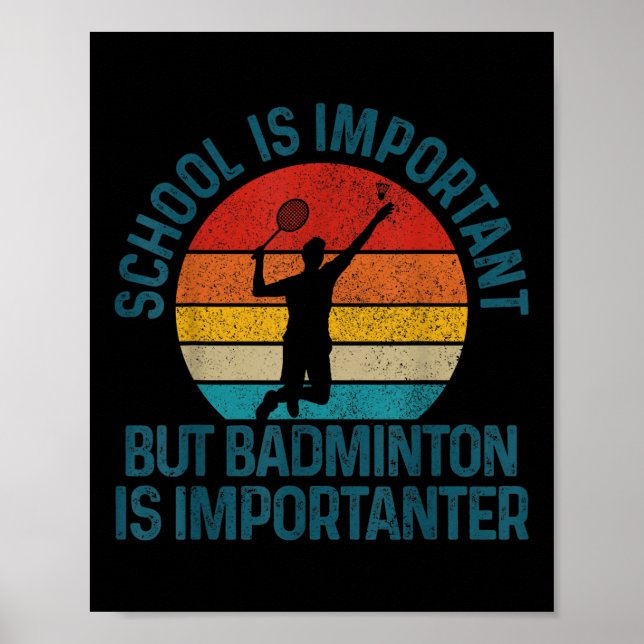 Poster Petisco de Xadrez de Badminton Antigo Presente Div (Frente)