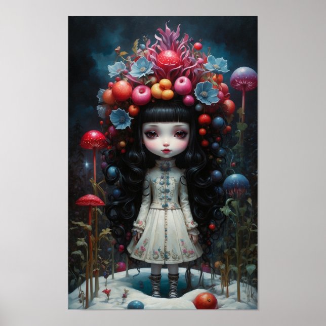 Poster Petite fille dans la neige (Frente)