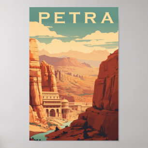 Poster Petra Jordan Familiar de Viagens vintage