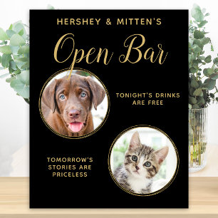 Poster Petróleo Preto Casamento Cachorro de Estimação Bar