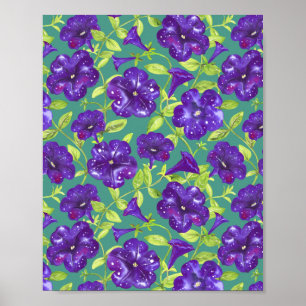 Poster Petunia Night Sky sobre o Travesseiro decorativo d