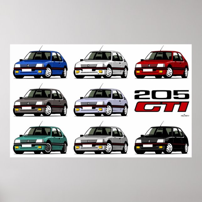 Poster Peugeot 205 GTI (Frente)