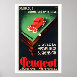 Poster Peugeot - Rodas dianteiras independentes - Carro A