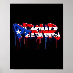 Poster Pfknr Bandeira de Porto Rico Grafite Coquí Patrimô