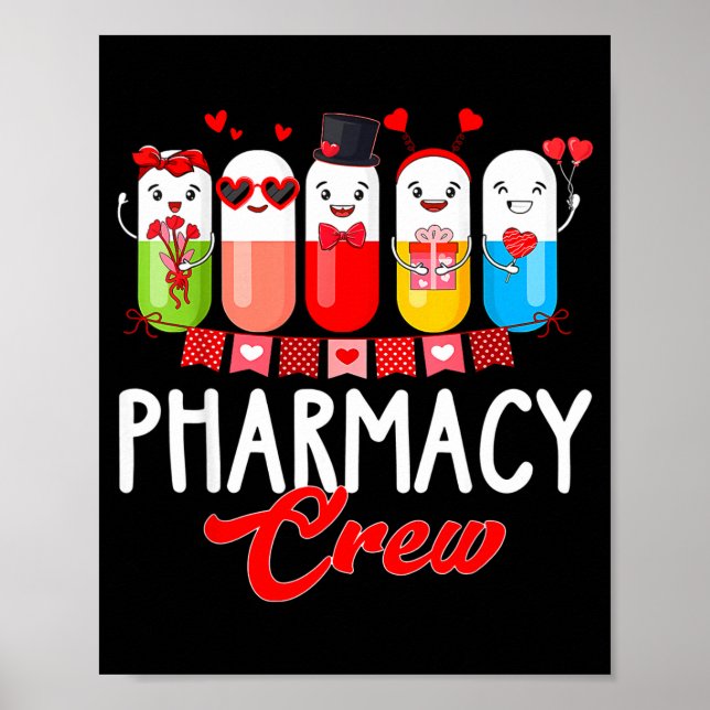 Poster Pharmacy Crew Nurse Valentines Day Pharmacist Tech (Frente)