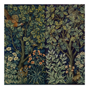 Pôster Pheasant Pássaro Árvore Floresta William Morris