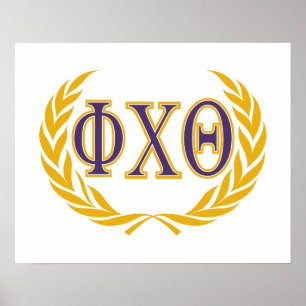Poster Phi Chi Theta Grego com Coroa