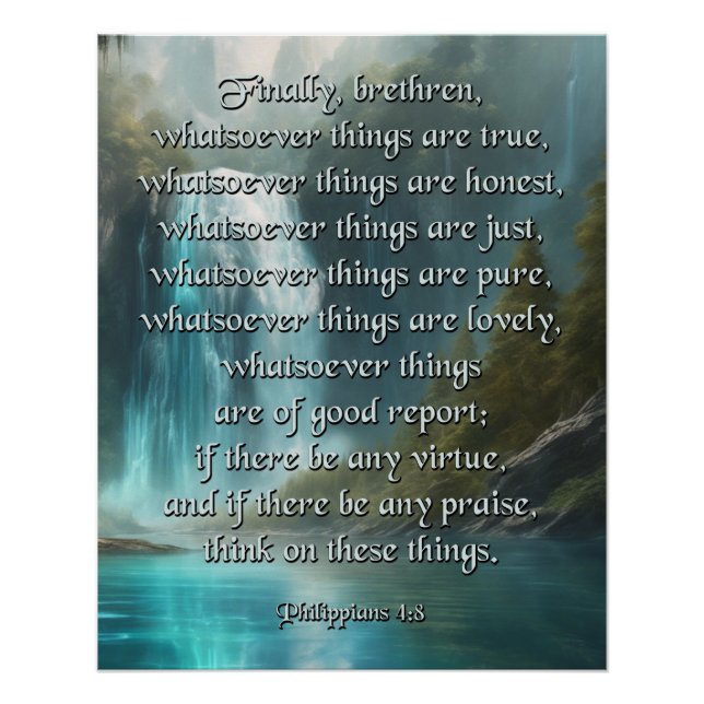 Pôster Phil 4:8 Poster (Frente)