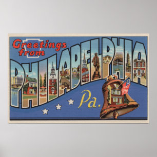 Pôster Philadelphfia, Pensilvânia - grande letra