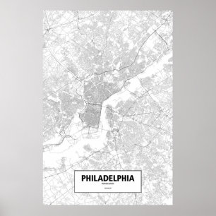 Pôster Philadelphfia, Pensilvânia (preto no branco)