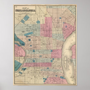 Pôster Philadelphia, Mapa da Pensilvânia