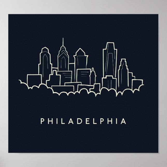 Poster Philadelphia Pennsylvania Skyline (Frente)