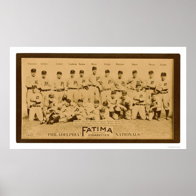 Pôster Philadelphia Phillies Team 1913 (Frente)
