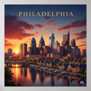 Poster Philadelphia Sunset