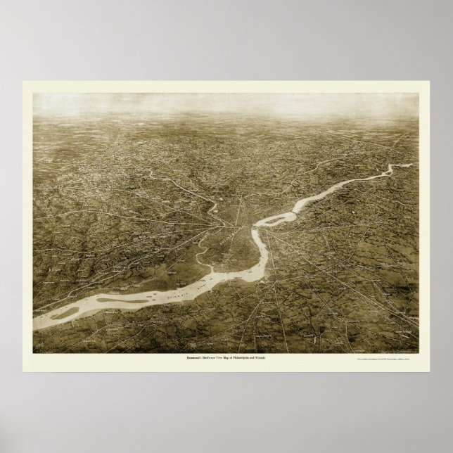 Pôster Philadelphia Vicinity, PA Panorâmica Map - 1926 (Frente)