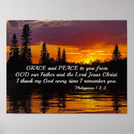 Poster Philippians 1:2-3 Grace e Peace to You, Sunset