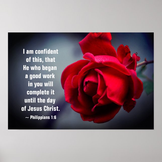Poster Philippians 1:6 I am confident of this Bible Verse (Frente)