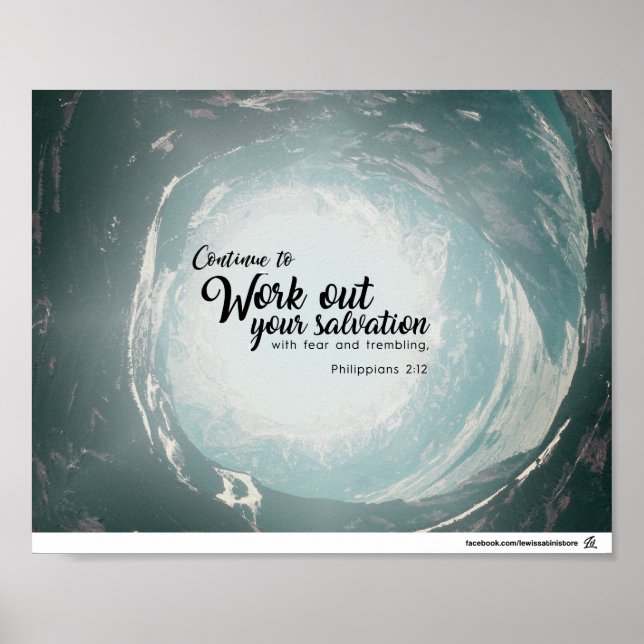 Poster Philippians 2:12 - Prepare sua salvação (Frente)