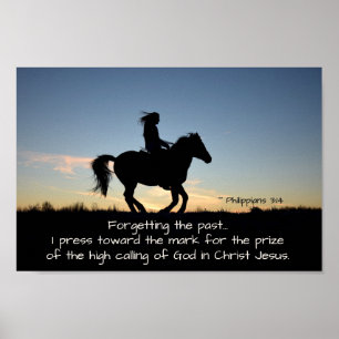 Poster Philippians 3:13-14 Eu pressiono em direção à marc