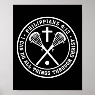 Poster Philippians 413 Christian Lacrosse Cross Jesus Sav