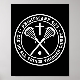 Poster Philippians 413 Christian Lacrosse Cross Jesus Sav