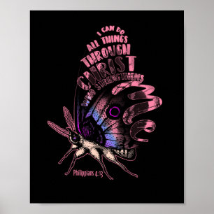 Poster Philippians 4 13 Bíblia cristã Borboleta Verse