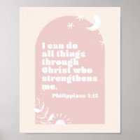 Philippians 4:13 Boho Blush Pink Arch