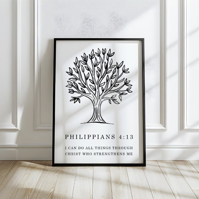 Poster Philippians 4:13 Christian Bible Verse Art (Criador carregado)