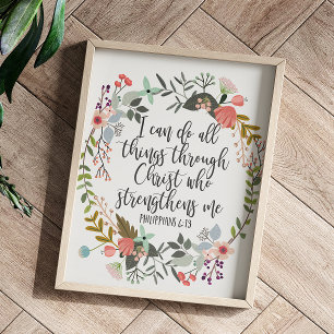 Poster Philippians 4:13 Eu posso fazer tudo