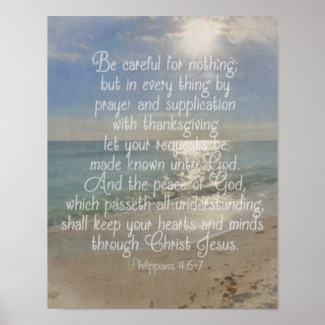 Poster Philippians 4:13 Peace Bíblia Verse Beach Christia (Frente)