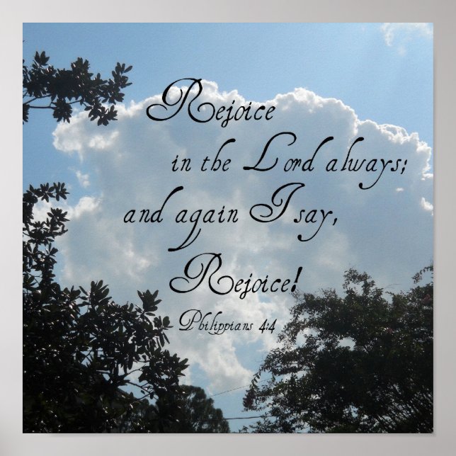 Pôster Philippians 4:4 (Frente)