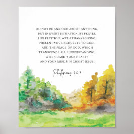 Poster Philippians 4:6-7 Não esteja ansioso por nada