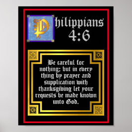 Poster Philippians 4:6 Iluminado - Bíblia Verso