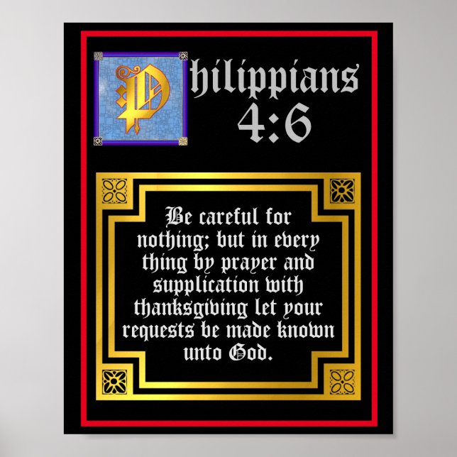 Poster Philippians 4:6 Iluminado - Bíblia Verso (Frente)