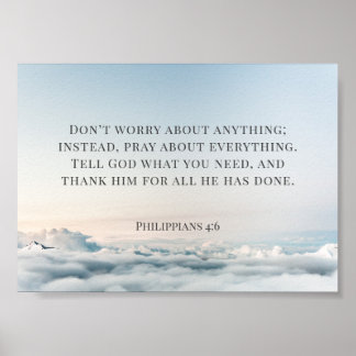 Poster Philippians 4:6, não se preocupe com nada