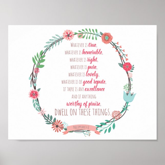 Pôster Philippians 4:8 (Frente)