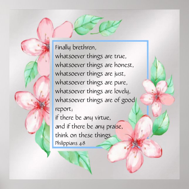 Poster Philippians 4:8 (Frente)