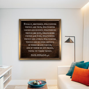 Poster Philippians 4:8 King James Bíblia Inspirational