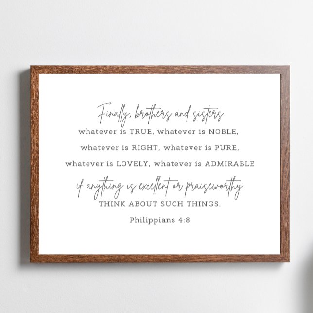 Poster Philippians 4: 8, o que quer que seja o verdadeiro (Criador carregado)