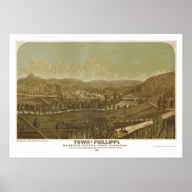 Poster Phillippi, WV Panoramic Map - 1861 (Frente)
