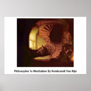 Pôster Philosopher In Meditation By Rembrandt Van Rijn