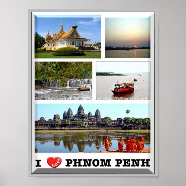 Poster Phnom Penh - Camboja - I Love - (Frente)