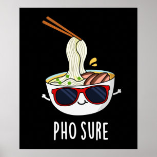 Poster Pho Claro Engraçado Pho Soup Noodle Pun Dark BG