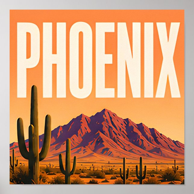 Poster Phoenix Camelback Mountain Deserto  (Frente)